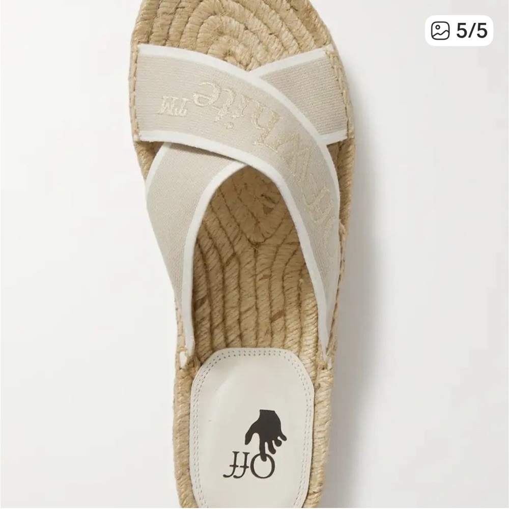 NEW OFF WHITE Elegant Cream Espadrille Sandals